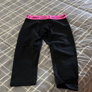 Zumba Fitness Black Capris with Pink Waistband